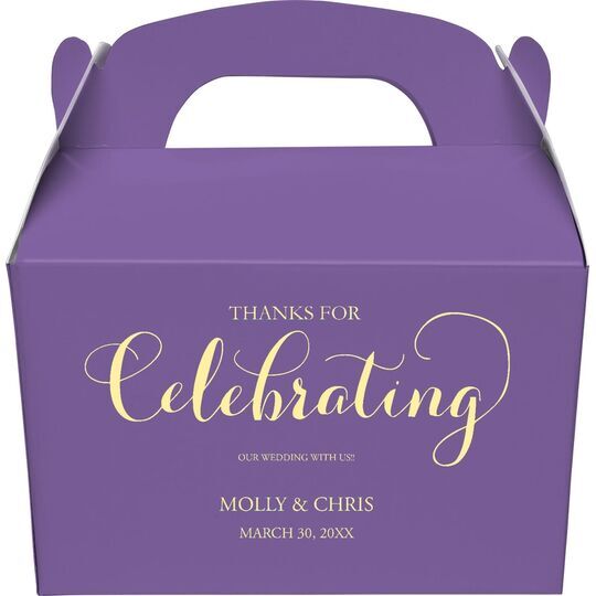 Thanks For Celebrating Any Event Gable Favor Boxes